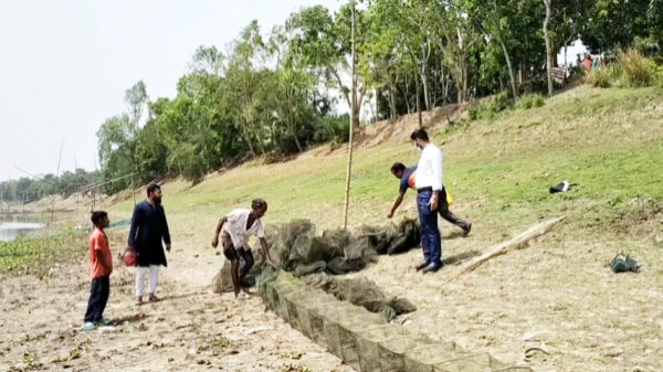 নাটোরে নিষিদ্ধ চায়না দুয়ারী জাল জব্দ করে পুড়িয়ে ধ্বংস