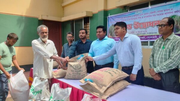ভোলাহাটে বিনামূল্যে সার ও বীজ বিতরণ