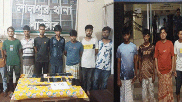 নাটোরে সেনাবাহিনীর অভিযানে ইমো হ্যাকার ও কিশোর গ্যাংয়ের ১২ জন গ্রেপ্তার