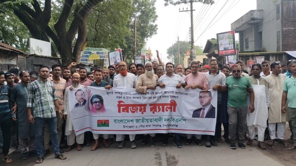 আওয়ামী ফ্যাসিবাদের পতনের দিবসে শিবগঞ্জে বিএনপির বিজয় র‌্যালি