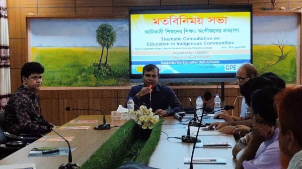 নাচোলে আদিবাসী শিশুদের শিক্ষা অংশীজনের প্রত্যাশা বিষয়ক মতবিনিময় সভা