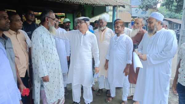 নাচোলে বিএনপি নেতা তারিক আহমদ’র গণসংযোগ ও লিফলেট বিতরণ