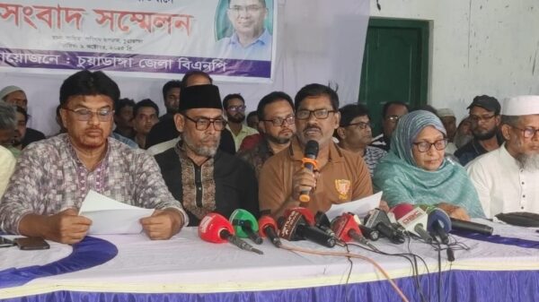 চুয়াডাঙ্গায় বিএনপির বিরুদ্ধে পরিকল্পিত অপপ্রচারের প্রতিবাদে সংবাদ সম্মেলন