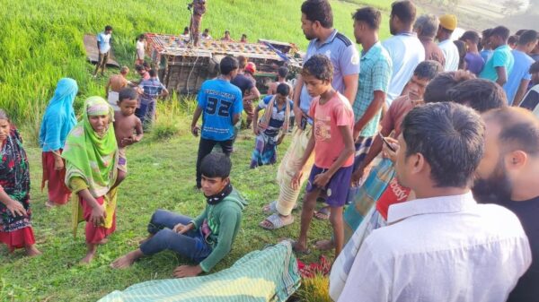 নওগাঁর ধামইরহাটে গরুবাহী ভুটভুটি উল্টে চালকসহ নিহত ২