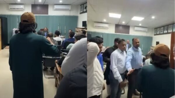 রাবির ভারপ্রাপ্ত রেজিস্ট্রার এর সাথে জিএস সালাউদ্দিন আম্মার তর্ক-বিতর্ক