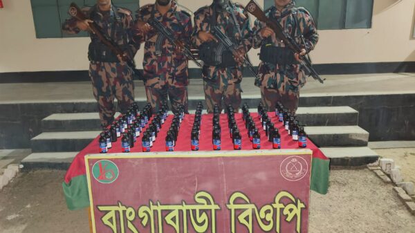 গোমস্তাপুর সীমান্তে পরিত্যক্ত অবস্থায় ৮৫ বোতল ফেন্সিডিল উদ্ধার
