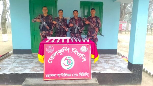 ৫৯ বিজিবি’র অভিযানে শিবগঞ্জ সীমান্তে নেশাজাতীয় ট্যাবলেট-সিরাপ উদ্ধার