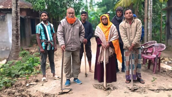 বাগাতিপাড়ায় অবকাঠামো উন্নয়নে শ্রীরামপুরে ইটের সোলিং রাস্তার শুভ উদ্বোধন