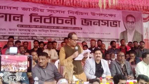 রহনপুরে ধানের শীষ প্রার্থীর নির্বাচনী জনসভা- ইশতেহার ঘোষণা