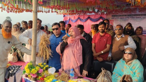 নাচেলে বিএনপির নির্বাচনী প্রচারণায় মহিলাদের ঢল